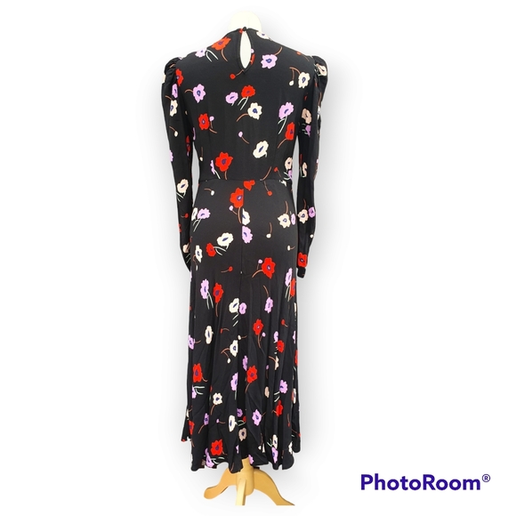 M&S X Ghost Floral Midaxi Midi Tea Dress Size 12 Christine Lampard Loose Women - Picture 9 of 15